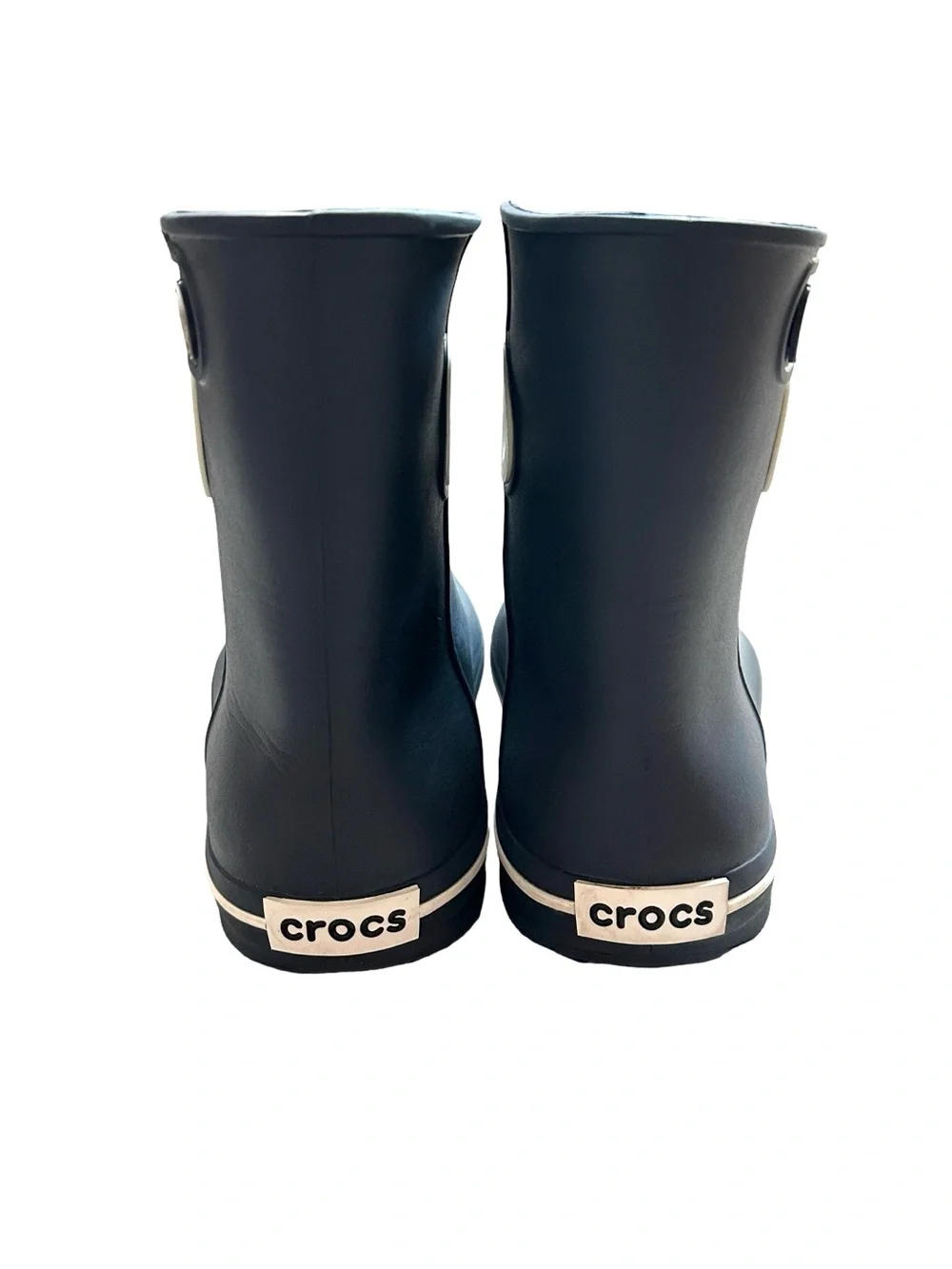CROCS Jaunt Shorty Navy Blue Ankle Rain Boots Women’s W4 Excellent Condition
